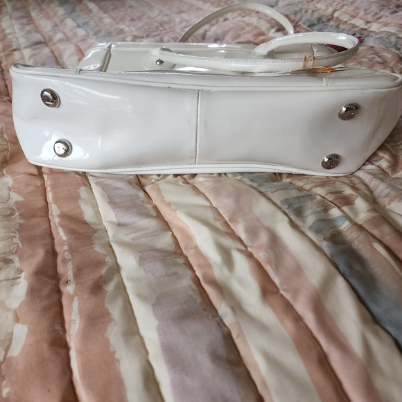 NWT Baekgaard Pearl  White Genuine  Patent Leather Tote - Picture 13 of 14